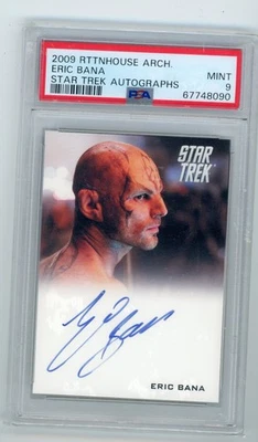 2009 RITTENHOUSE STAR TREK Eric bana AUTO AUTOGRAPH SIGNED SIGNATURE PSA 9 HULK - Image 1 of 2