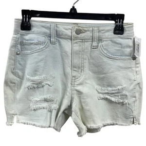New Art Class Girls Small (6/7) Adjustable Waist Distressed Bleached Jean Shorts - Picture 1 of 3