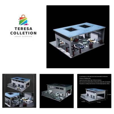 1/64 Diorama Display Case Garage with LED Lights - Compatible with Hot Wheels... - Image 1 of 4