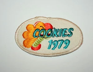 Vintage Blue 1979 Girl Scouts Butterfly Cloth Patch Cookies Sale NOS New - Picture 1 of 1