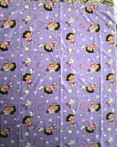 NICK, JR DORA THE EXPLORER PURPLE FLAT TODDLER BED SHEET - 2006 VIACOM - Picture 1 of 5