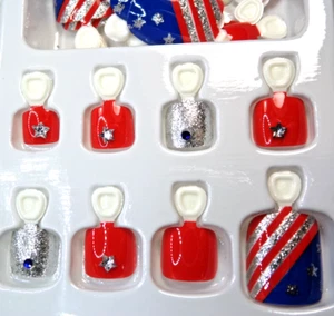 Bellissima PEDICURE UNGHIE USA bandiera rosso blu 4 luglio - Foto 1 di 2