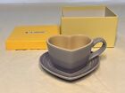 Le Creuset Pastel Purple Heart Mug And Tray / Saucer Set (New In Box)