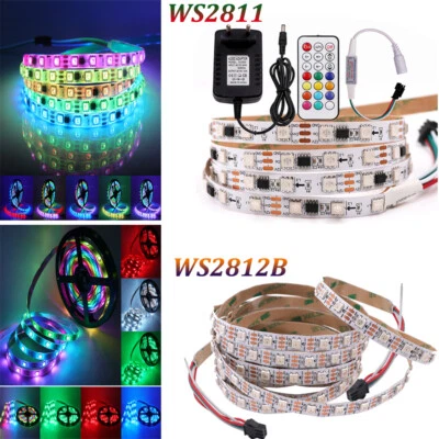5V 12V WS2812B RGB LED Streifen Stripe WS2811 IC Adressierbar 5050 Leiste Licht - Bild 1 von 4