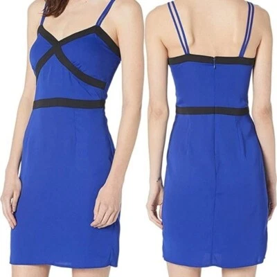Bebe NWT Sheath Cami Dress Womens 14 Cobalt Blue Short Body Con Date Night - Image 1 of 4