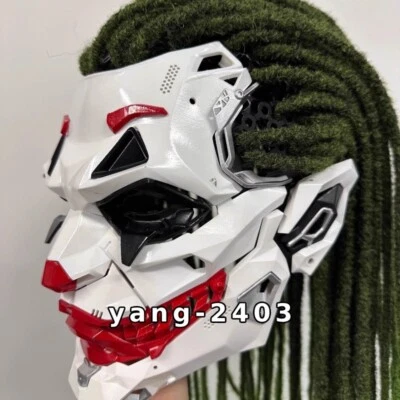 1PC Cyberpunk Joker Full Face Mask Cosplay Resin Cool Helmet Halloween Prop Gift - Image 1 of 4