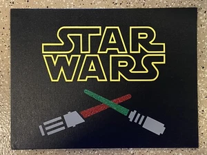 Handcrafted Star Wars With Lightsabers Vinyl On Canvas 9x12 Signed Artwork - Picture 1 of 4