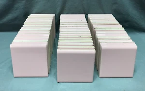 VTG Lot 100 Pink NOS Ceramic Tiles 4" Sq. Bullnose Edge More Available 1377-24B - Picture 1 of 16