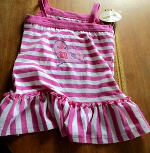 Fashion Pet Medium Pink Striped Ruffle Dress Yummy Candy Heart ~ 14" - 16" ~ NWT - Picture 1 of 2