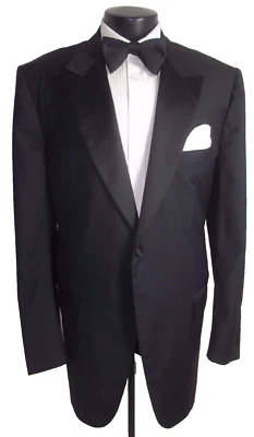 # Kiton Napoli Black 1Button Side Vents Wool Formal Tuxedo Jacket, Coat 46L - Image 1 of 4