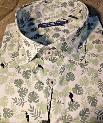 NWT Stone Rose men's size 6(2XL)Short sleeve button down Shirt Fancy Abstract Le - Image 1 of 4