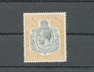 1924-32 BERMUDA, Stanley Gibbons n. 93, GEORGE V Portrait, 12s.6d. grey and oran - Picture 1 of 2