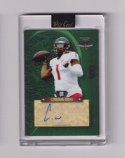CAMERON WARD 2023 WILD CARD 7 CARD STUDS AUTOGRAPH LEFT HEART GREEN #'D /5 AUTO
