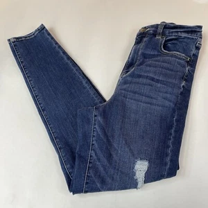 American Eagle Women’s 10 Jeans Curvy Super Hi Rise Jegging Distressed #0756 - Picture 1 of 12