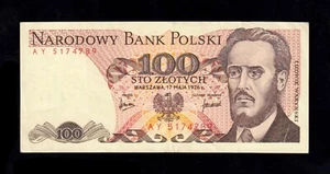 F.C. POLONIA (POLAND) , 100 ZLOTIS 1976 , MBC (VF) , P.143b . - Imagen 1 de 2
