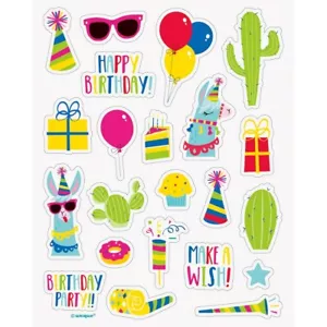 4 fogli adesivi lama buon compleanno favori festa fornitura insegnante - Foto 1 di 1