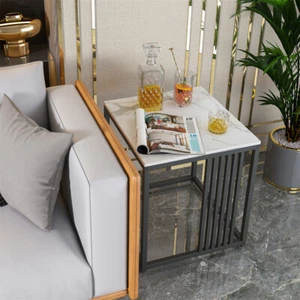 Marble Bedside Tables Side End Table High End Nightstand For Living Room Bedroom - Picture 1 of 16