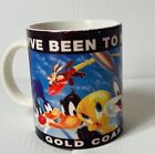 Vintage 90s Warner Bros Movie World Gold Coast Looney Tunes Coffee Mug Cup 1999