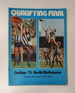 1975 VFL Qualifying Final Carlton vs North Melbourne Football Footy Record - Picture 1 of 7