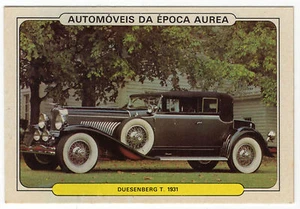1986 Portugese Pocket Calendar Featuring Vintage Car - Duesenberg circa 1931 - Picture 1 of 2