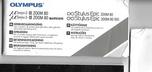 LIBRETTO D'STRUZIONI OLYMPUS MJU II ZOOM 80 QUARTZ DATE STYLUS EPIC DLX - Foto 1 di 1