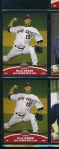Lot (2) 2007 Grandstand #13 Brad Baker New Britain Rock Cats (CA51) SWSW6 