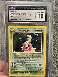 Spanish CGC 10 GEM MINT Meganium Neo Genesis 11/111 Holo Pokemon Pop 1 - Picture 1 of 11