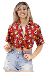 HAPPY BAY Women's Beach Hawaiian Party Shirt Tops Button Down Christmas Blouses - Picture 1 of 3