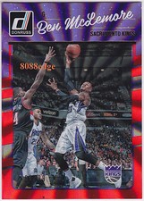 2016-17 DONRUSS HOLO GREEN LASER #55: BEN McLEMORE #64/99 SACRAMENTO KINGS