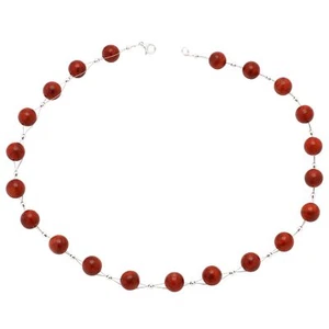 Collier En Corail Mousse Corail, Rouge, Lisse, Collier de Corail, Femmes, Ø10mm - Picture 1 of 5