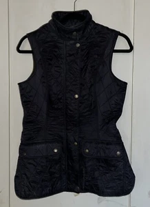 Barbour Women's Wray Gilet Vest Quilted Fleece Lined Color Black Size US 4 - Picture 1 of 3