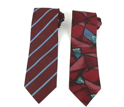 Paul Rodon Gianni Riccio Mens Necktie Lot of 2 Designer Ties Red L-60 W-4 NWOT - Image 1 of 4