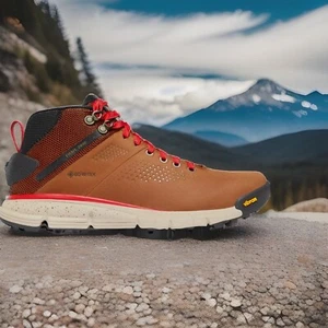 Danner Womens Trail 2650 Mid 4in GTX Brown/Red Suede Hiking Boots. New $210 - Picture 1 of 11