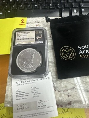 2017 S. Africa S1Rand 50th Anniversary NGC SP69 First Of This Issue - Image 1 of 4