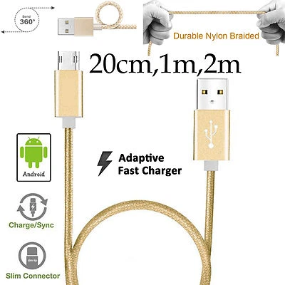 Nylon Data Charger Micro USB Cable for Opel Mobile SmartJX SmartX1 BigButton X - Image 1 of 3