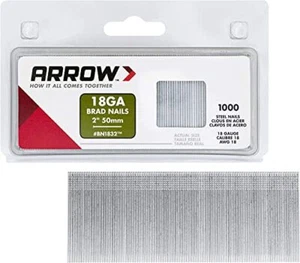 18 Gauge Brad Nails, 1000 Counts 2-inch 18 GA Brad Nails, Galvanized Nails for N - Picture 1 of 6