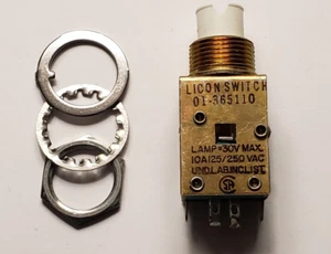 Licon ITW Switch 01-365110 10A 125V Push Button - Picture 1 of 3