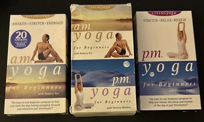 Living Yoga For Beginners AM PM VHS Rodney Yee Patricia Walden Maui Death Valley - Image 1 of 4