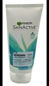 LOT OF 3 Garnier SkinActive Refreshing Cream Cleanser Aloe Vegan 5.75 fl oz J - Picture 1 of 2