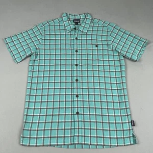 Camisa de aire acondicionado Patagonia para hombre pequeña verde azulado temprano secado rápido poliéster algodón orgánico - Imagen 1 de 14