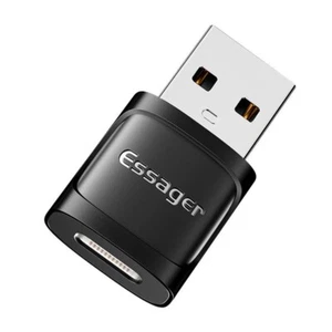 Adaptateur USB-C OTG Femelle USB 3.0 Mâle 5Gbps – Charge Rapide 3A – Noir - Photo 1/1