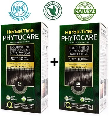 2 шт Краска для волос питательная без аммиака 5N Какао "Herbal Time Phytocare"