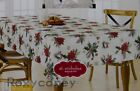 St Nicholas Square Christmas Botanical Toss Floral 60X102 Oblong Tablecloth Nwt