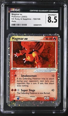 CGC 8.5 Magmar ex 2003 EX Ruby & Sapphire 100/109 Holo Pokemon Card - Image 1 of 2