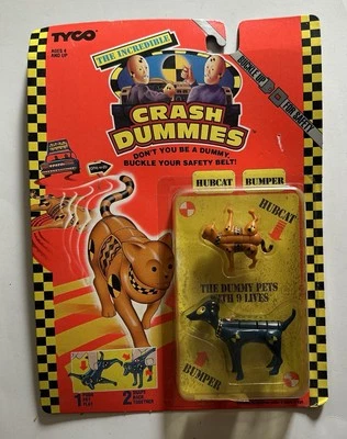 DE COLECCIÓN LOS INCREÍBLES MANIQUÍES DE PRUEBA DE CHOQUE HUBCAT + FIGURAS DE PARACHOQUES TYCO 1991 NUEVO Foto 1 de 2