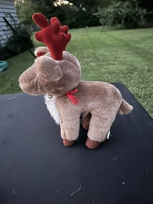 Винтаж 1986 North American Bear Co. Плюшевый олень джингл Рождество - Изображение 1 из 4