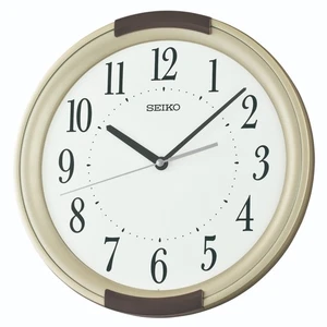 Seiko Gold Tone Round Quartz Battery Wall Clock, Silent Sweep Seconds QXA858A - Picture 1 of 1