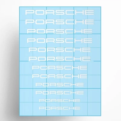 Porsche Factory Spec'd Brake Caliper Decals (6 sizes, 12 Decals) - White - Image 1 of 4
