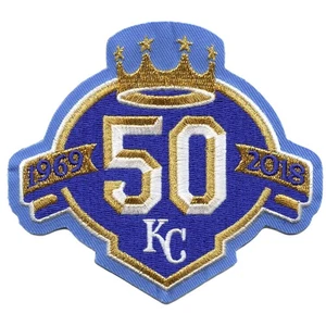 2018 Kansas City Royals 50th Anniversary Jersey Patch Powder Blue Logo Embroider - Picture 1 of 2