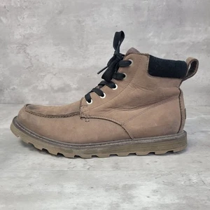 SOREL Madson II Moc Toe Waterproof Boots Mens Size 9.5 Brown Leather Lace-Up - Picture 1 of 10